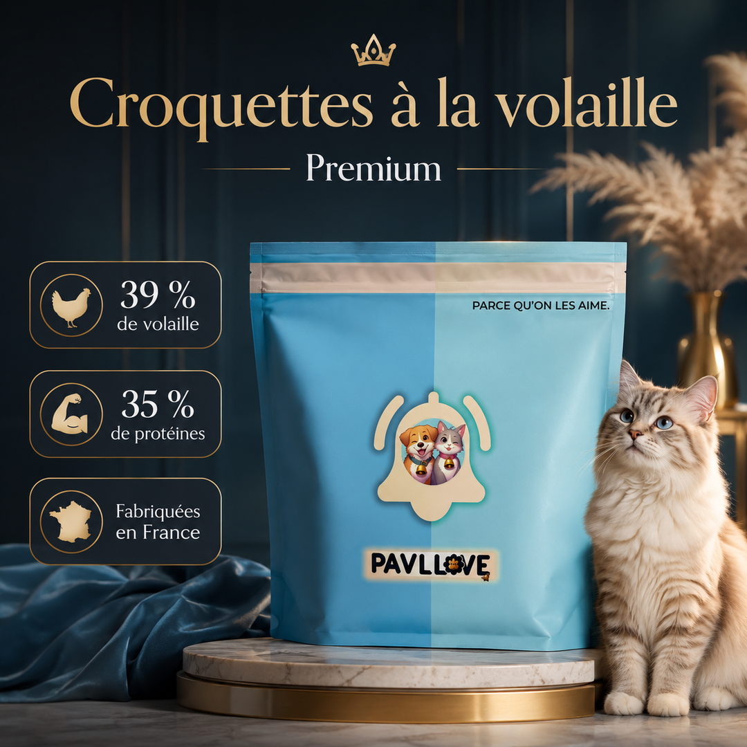 Croquettes françaises pour chat adulte et senior à la volaille