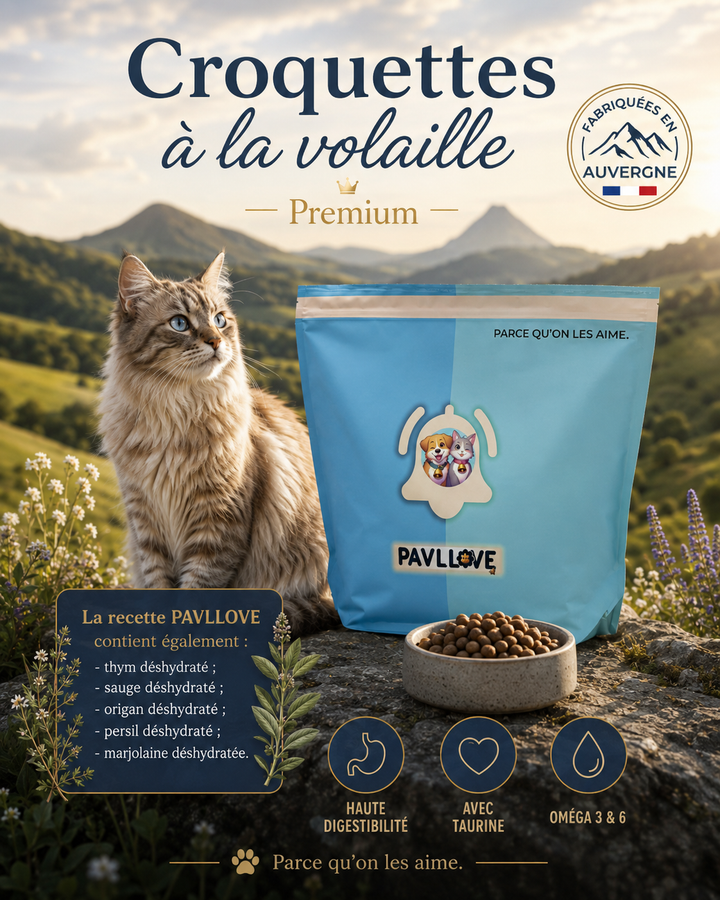 Croquettes chat volaille 39 % avec 35 % de protéines