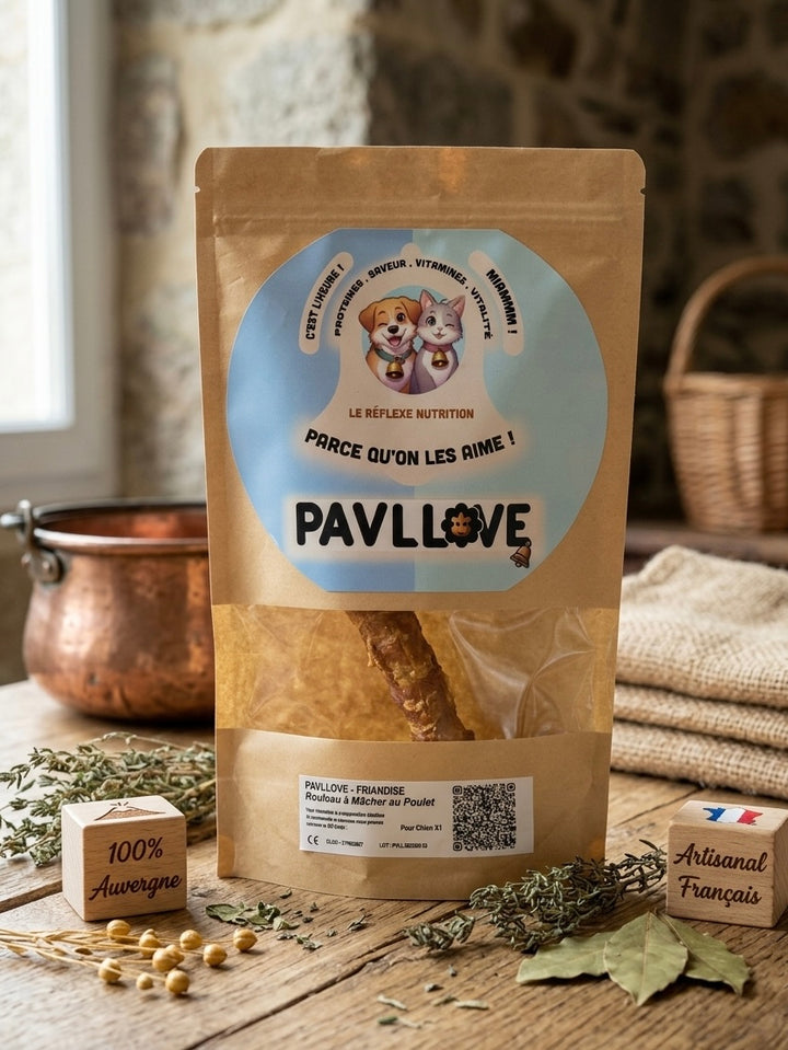 🍗 Bâton Pavllove “Rouleau de Poulet” – La friandise naturelle pour les grandes mâchoires ! ⭐⭐⭐⭐⭐ - Pavllove